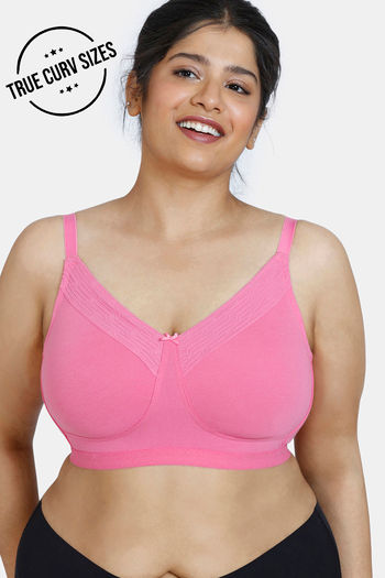 Buy Zivame True Curv Snuggle Up Double Layered Non Wired Full Coverage Super Support Bra - Ibis Rose